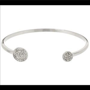 Pave Disc Cuff - Silver